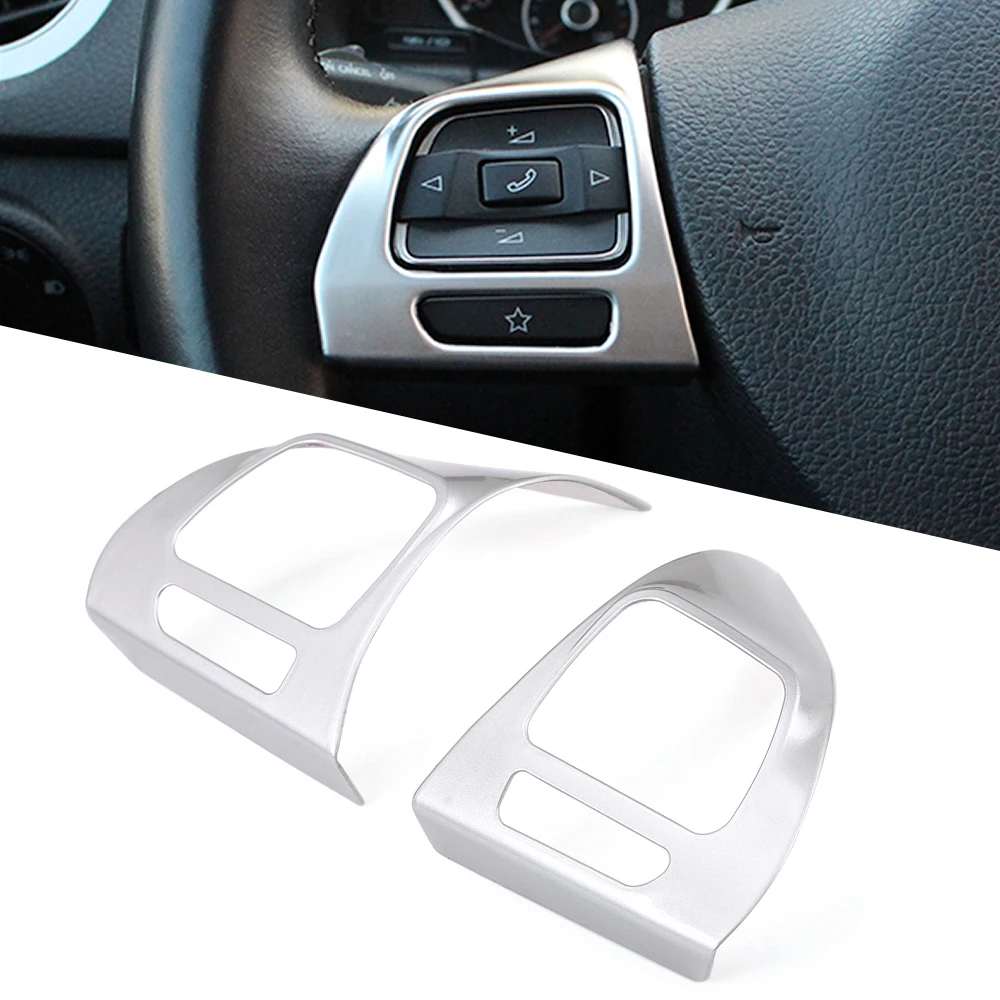 

2PCS Steering Wheel ABS Chrome For Volkswagen VW GOLF 6 Cros Golf Jetta MK6 Bora Lavida Tiguan Touran PASSAT B6 B7L CC