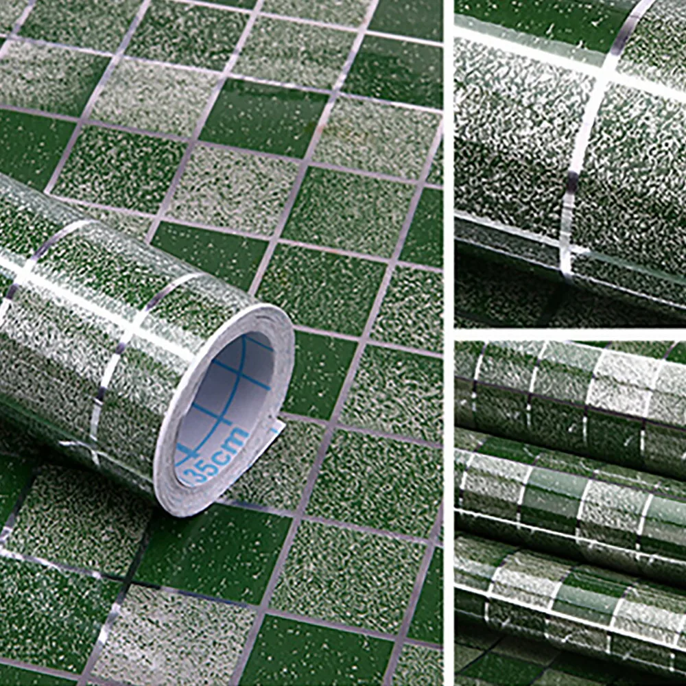 

Wall Sticker Bathroom Kitchen Waterproof Self-adhesive Wallpaper Stickers Simple Modern Mosaic Tile Wallstickers 19JAN22