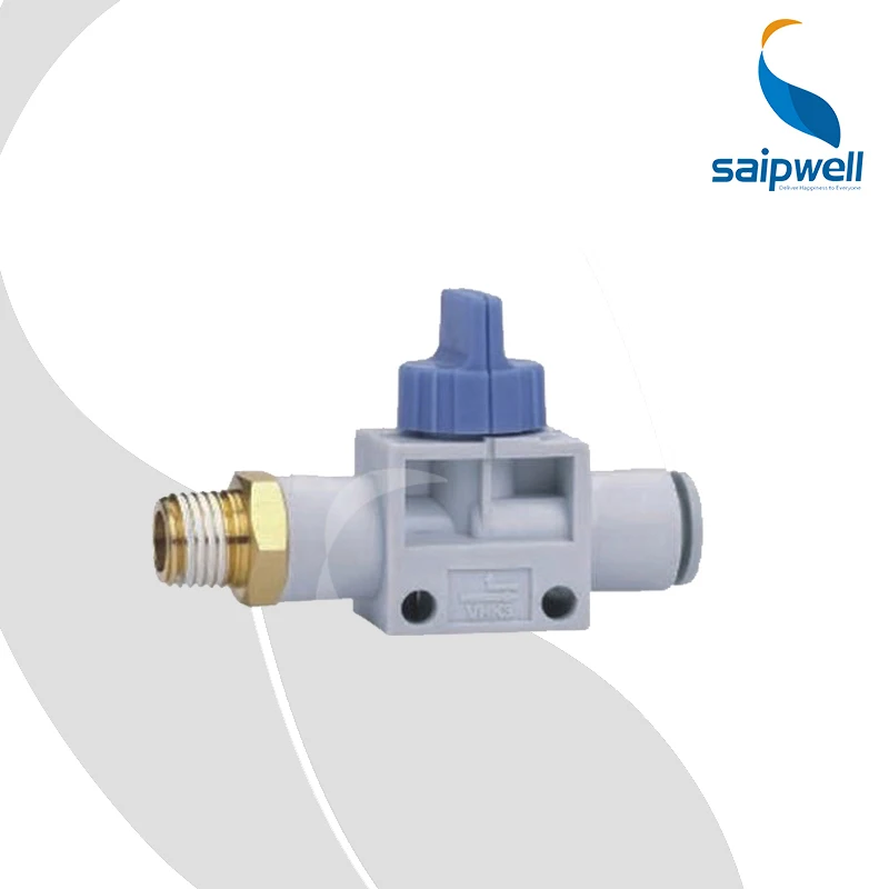 

3 way Fast Connector and External Thread Blue Switch Manual Valve/Brake,SMC Style Penumatic Valve Tools SP-VHK3-02S-06F