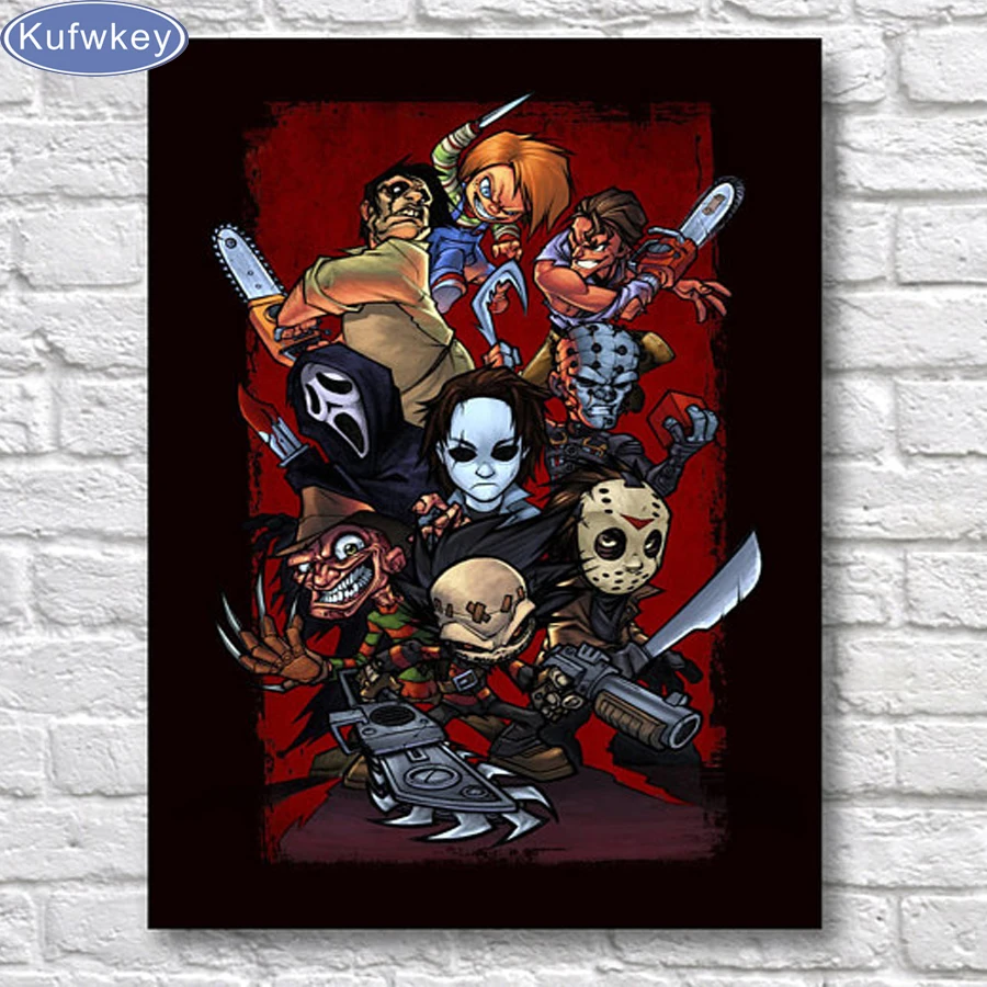 

diamond embroidery Horror cartoon anime,5d diamond painting full diamond mosaic picture of rhinestone cross-stitch new year gift