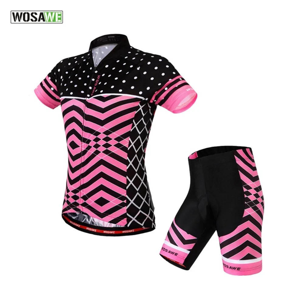 WOSAWE Women's Cycling Jersey Set Sport Maillot Ciclismo Bike Cycling