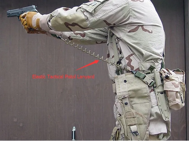 

New Gun Sling Tactical Pistol Sling Tactical Sling Elastic Lanyard With Adjust Buckle Black Tan Glock Airsoft Hunting Strap