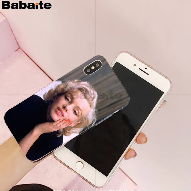 Babaite Мэрилин Монро Мягкий ТПУ чехол для телефона iPhone X XS MAX 6 6s 7 7plus 8 8Plus 5 5S SE XR