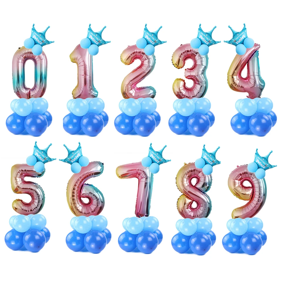 32inch Rainbow Number Balloons (40)