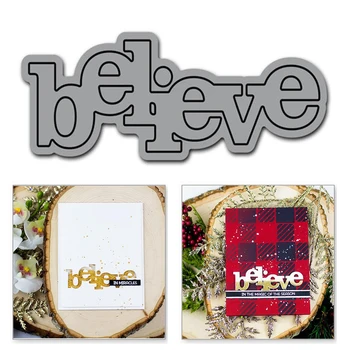 

YaMinSanNiO Believe Letter New Dies for 2019 Word Metal Cutting Dies Scrapbooking Craft Embossing Stencil Die Cut Decoration DIY