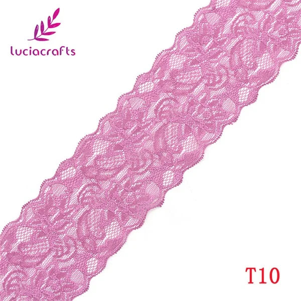 Lucia crafts 2y/5y 8 см Цветочная вышивка кружевная отделка тканевые ленты DIY Одежда Нижнее белье аксессуары R0201 - Цвет: C13  Dark pink