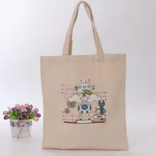 Бежевый Цвет индивидуальный логотип индивидуальные Размеры холст, хлопок сумка два Цвета печати логотипа на одной стороне шелкография