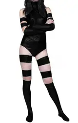 (Sup127) черный X-Force Псайлок Блестящий металлический X-Men Женский костюм супергерой Косплэй Zentai Хэллоуин Детский костюм для вечеринок с