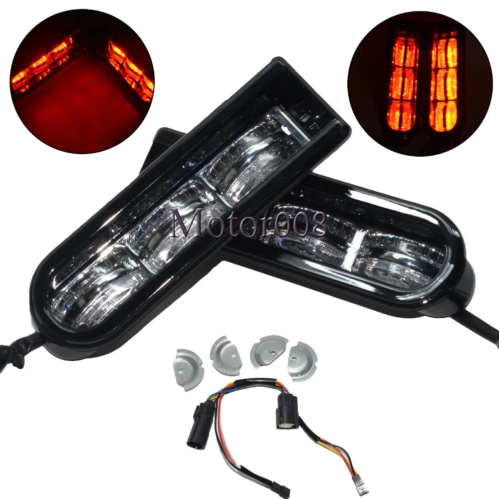 

Motorcycle Accessories Black Accent Saddlebag Filler Insert Support LED Lights For Harley 2014 2015 2016 2017 Touring