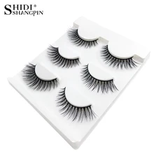 SHIDISHANGPIN 3 пары норковые ресницы натуральные длинные 3d норковые ресницы Пластиковые Хлопковые Стебли ресницы для наращивания 1 см-1,5 см накладные ресницы X15