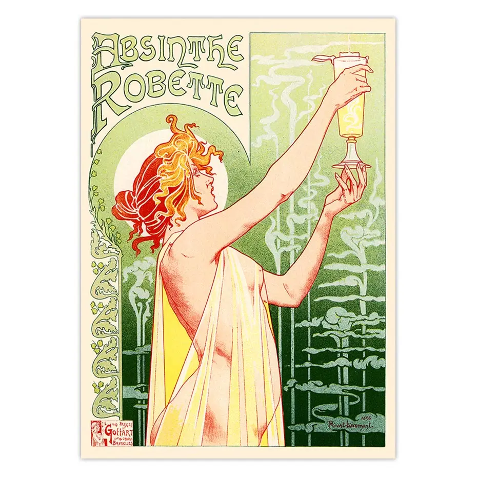 The Lure of the Underground London Travel Vintage PosterAbsinthe Robette алкоголь мы можем сделать это еду не