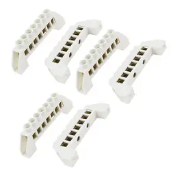 

Screws Installation Copper Tone 7 Terminals Block White 6 Pcs