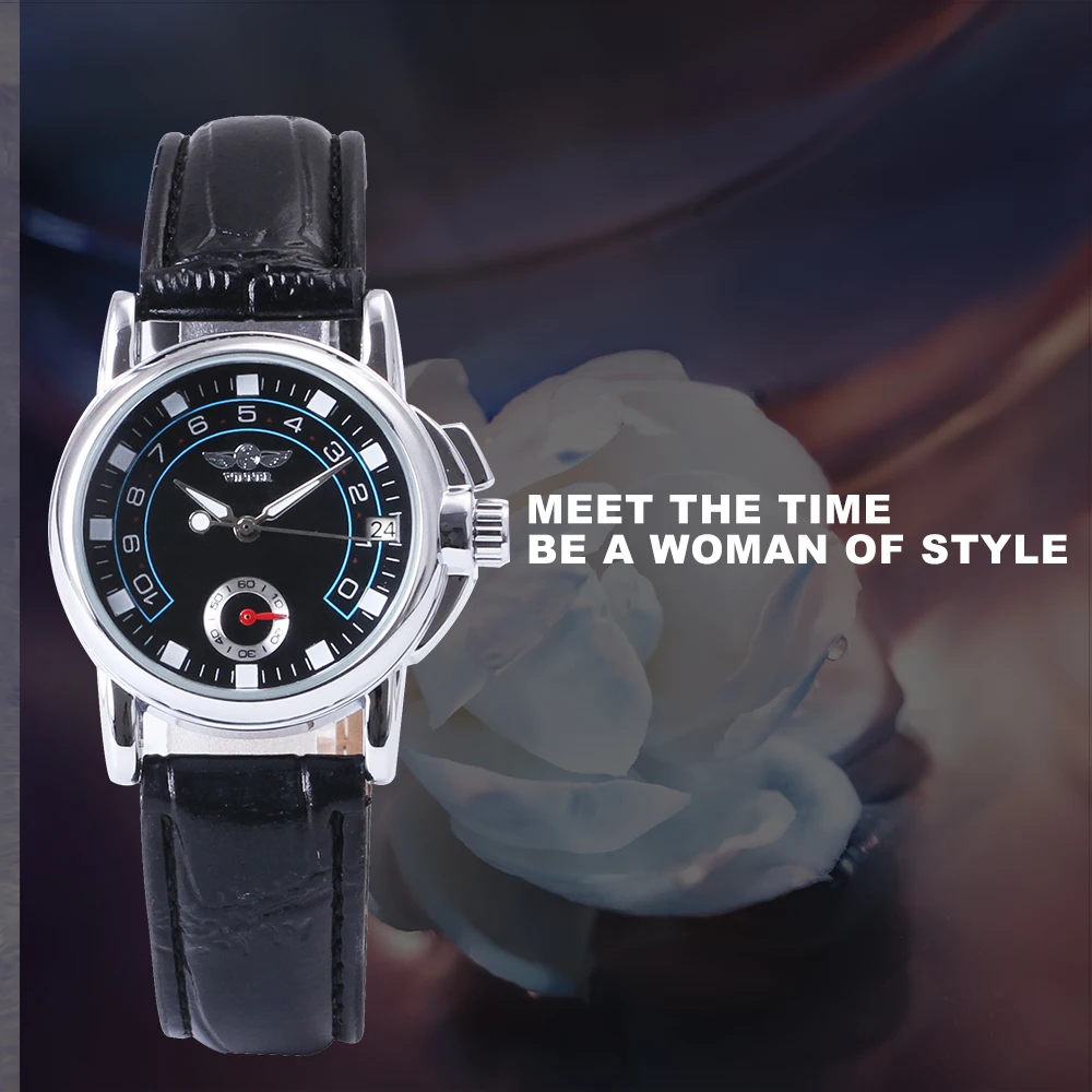 

WINNER Fashion Business Women Watches Small Sub-dial Display Top Brand Luxury Automatic Mechanical Wristwatches Gift For Ladies