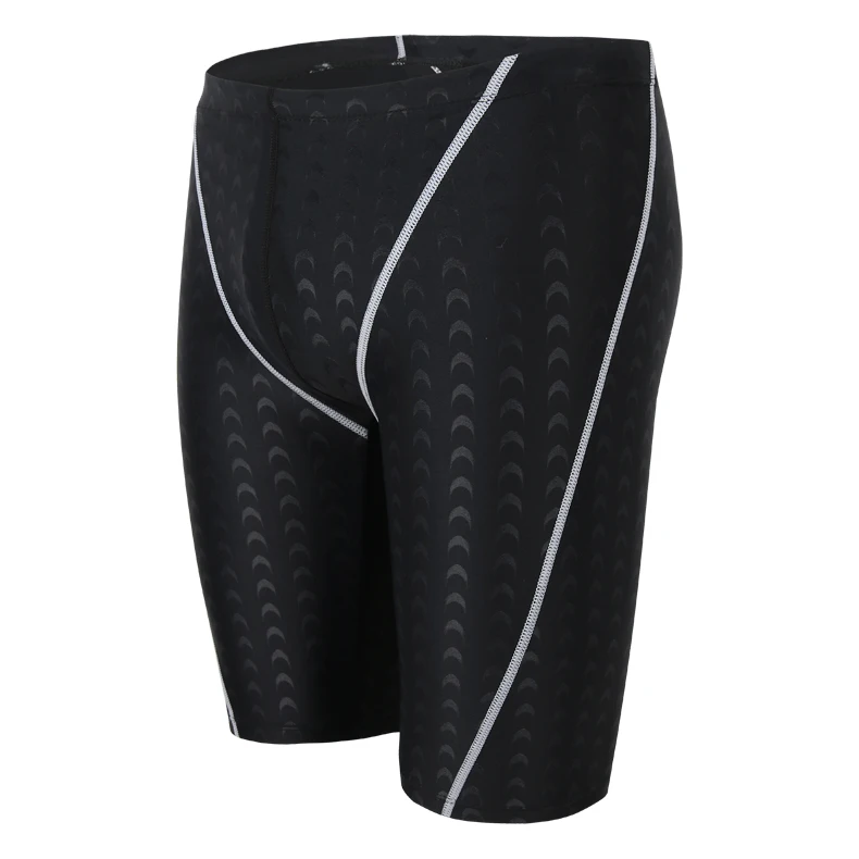 Quality Swim Trunks Shark Skin Swimwear Mens Brand Solid Jammer Swimsuit Fifth Pant Swimming Briefs Shorts Plus Size XL-4XL