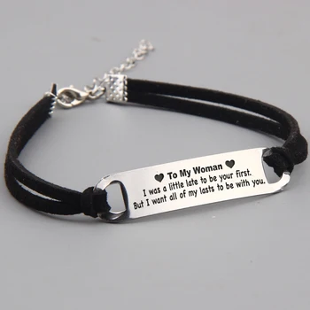 

Adjustable Clasps Length Jewelry To My Women I Want All Of My Lasts To Be With You Lettering Proposal Girlfriend Bracelets Gift