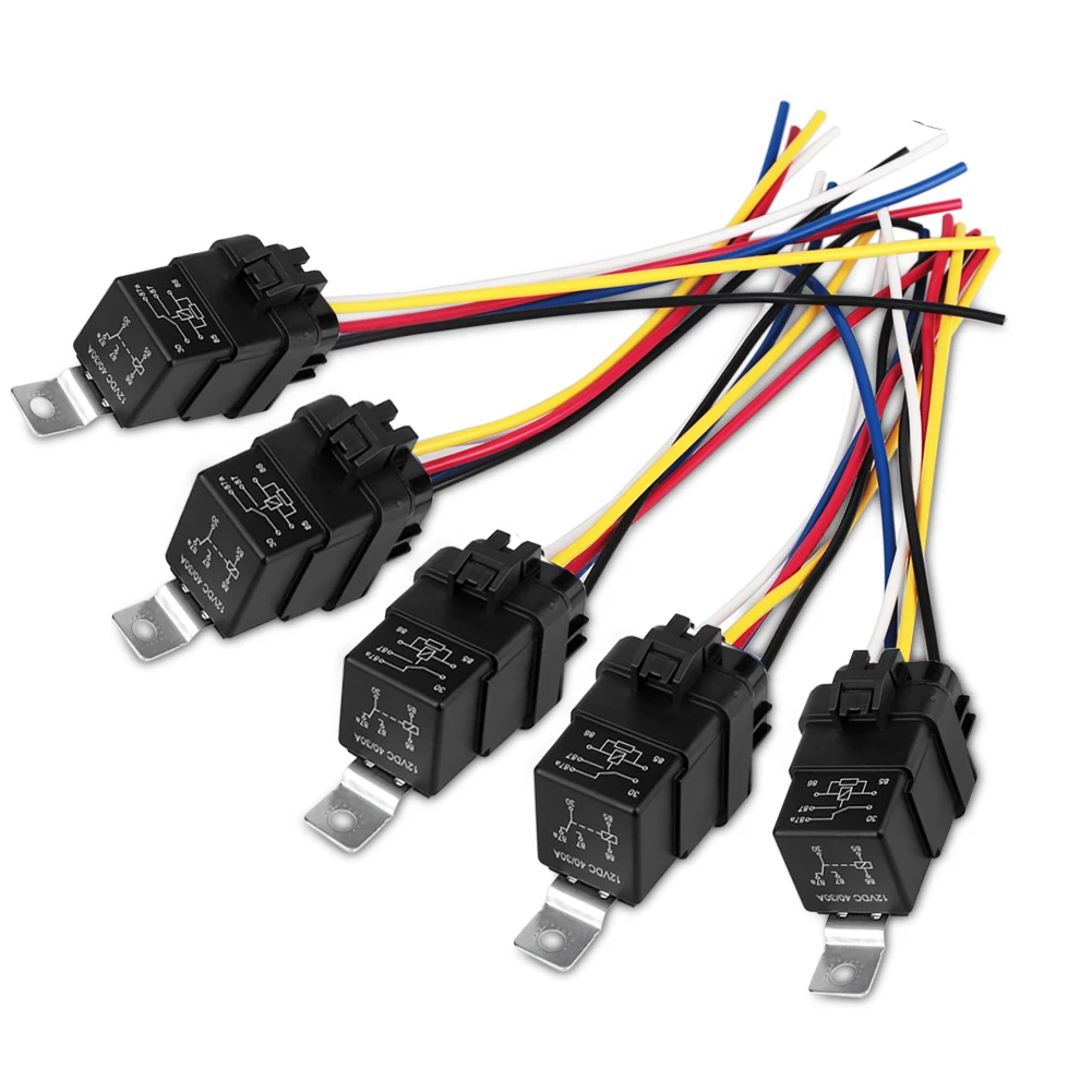 Urbanroad 5pcs Set 40 30 Amp Car Relay Switch Harness Spdt