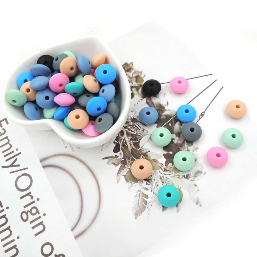 Бусины разделители серые бирюзовые Мятные 7*12 мм|teether silicone|baby teetherbaby teether silicone |
