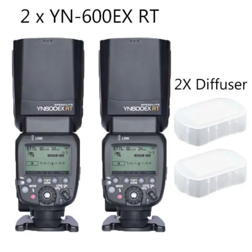 2pcs Yongnuo Wireless HSS Flash Speedlite YN600EX RT as for Canon 600EX