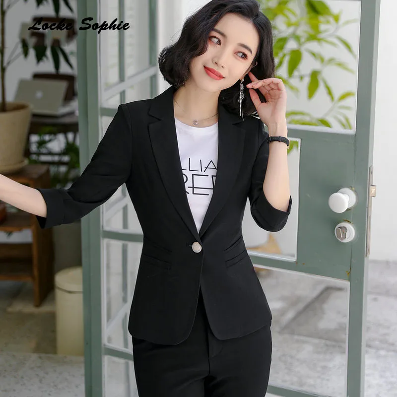 1pcs Women's Plus size Slim fit Blazers coats 2019 Summer Fashion cotton blend Small Suits jackets ladies Skinny Blazers Suits
