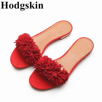 

Fashion Suede Fringe Summer Flat Women Slippers Soft Leather Beach Vacation Flip Flops Outdoor Indoor Gladiator Sandals Woman