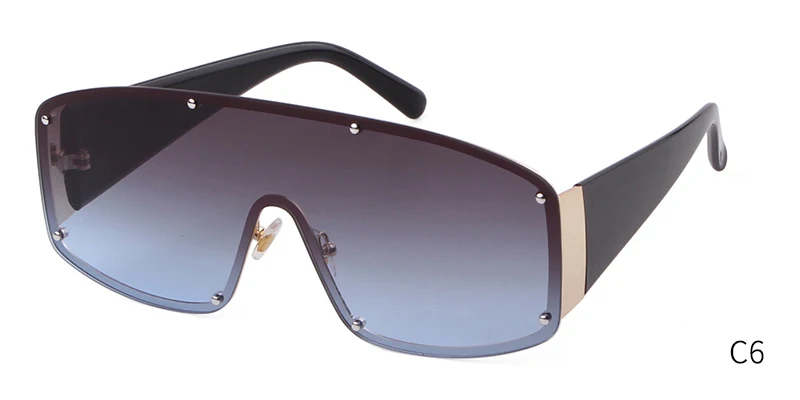 C6 blue grey Good Win Мода женские крупные солнцезащитные очки брендовый дизайн без оправы большая оправа женские s мужские солнцезащитные очки zonnebrillen dames - Цвет линз: C6 blue grey