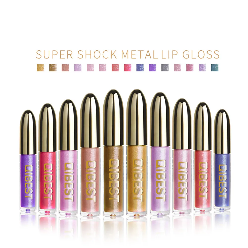 

12 colors Women Lipstick Glitter Flip Metallic Matte Liquid Lipstick Candy Shiny Long-lasting Shimmer Shiny Lip Gloss 2018