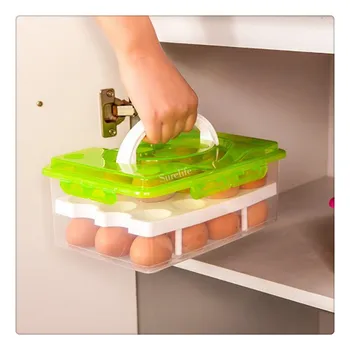 

Egg Food Container Storage box 24 grid Bilayer Basket organizer home kitchen Gadgets Items Accessories Supplies Products