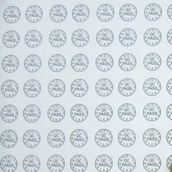 540 наклейка QC PASSED s черный шрифт круглая хрупкая этикетка измельченная