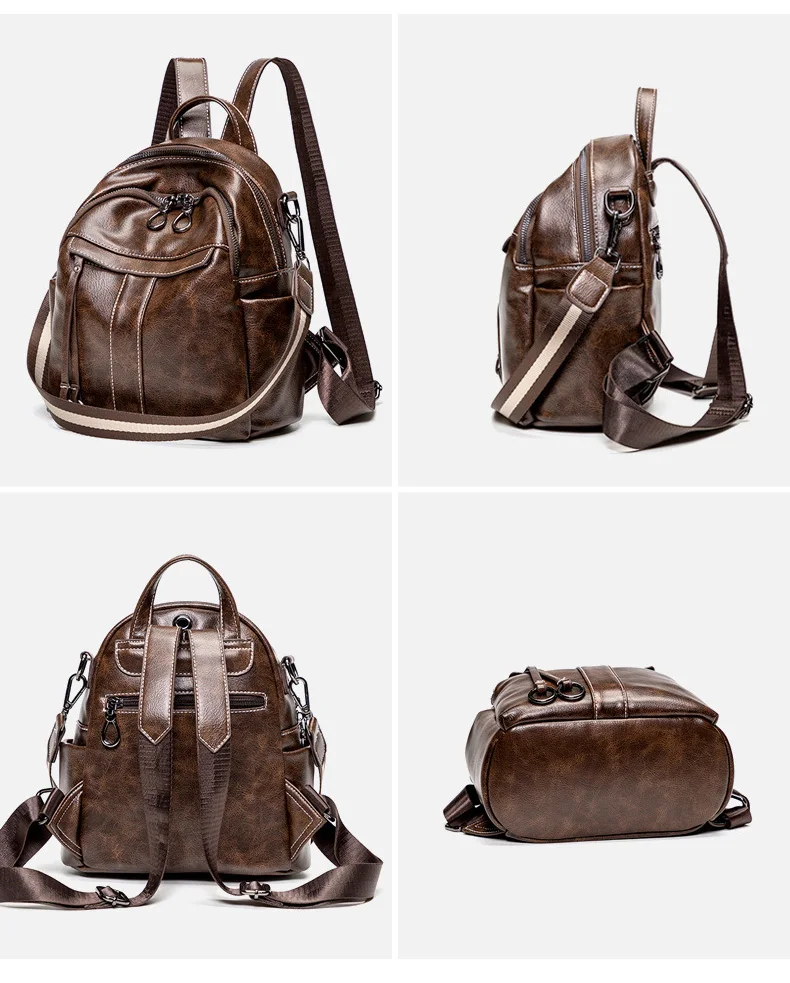 Модный маленький рюкзак, сумка для путешествий, женские рюкзаки из искусственной кожи, женский роскошный рюкзак, Женский коричневый рюкзак