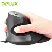 Delux usb optical Vertical gaming Mouse Wired Ergonomic design 800/1600/2400DPI Buttons 6 Optical Mice For PC Laptop Computer