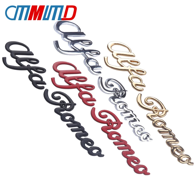 

3D metal ALFA ROMEO Quatrefoil delta Car Side Fender Emblem Rear Trunk Badge Sticker for 147 156 159 166 Giulietta Spider GT