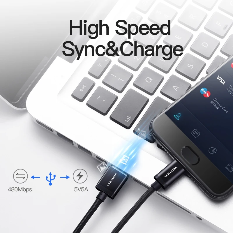 Vention 5A usb type C кабель для huawei P10 P20 Pro mate9 pro mate10 USB Быстрая зарядка 3 1 передачи данных