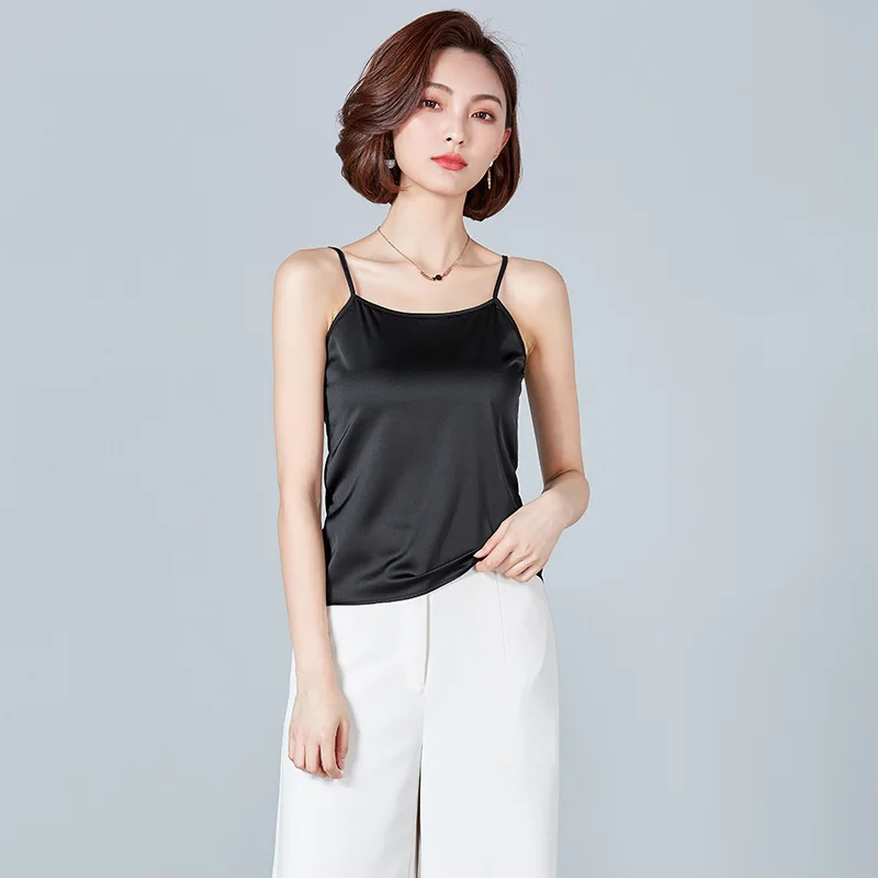 Черный укороченный топ Женская майка Roupas Slik летние топы женские без рукавов