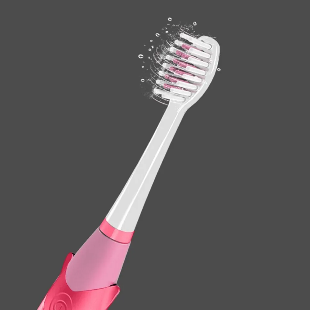 Seago светодиодный Детский Детская электрическая зубная щетка Водонепроницаемая на батарейках музыкальная детская звуковая зубная щетка с светодиодный светло-розовый Горячий
