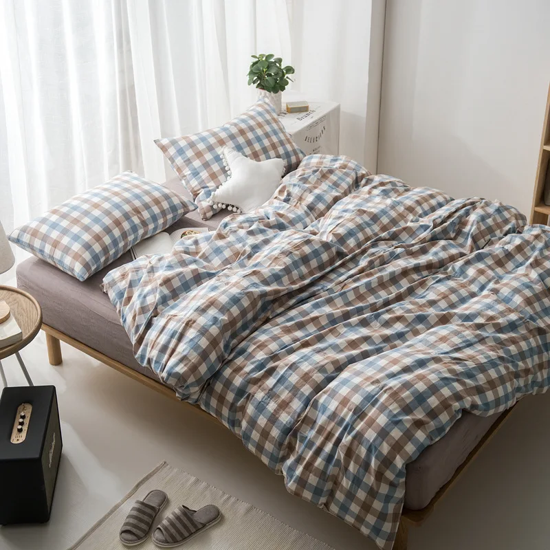 geometraic print bedding set thick sanding cotton Bed Linens Queen/King size winter Duvet cover