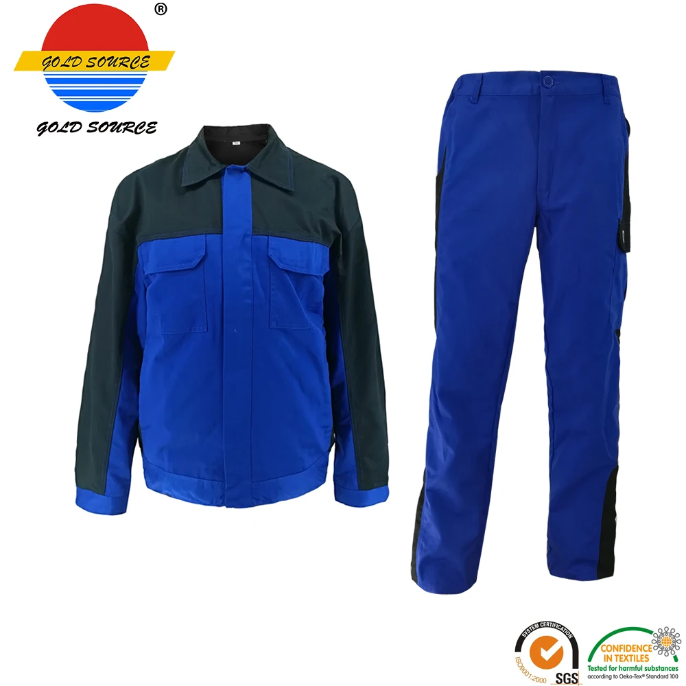 Comfortable Fit Navy Blue TC Twill Workwear Jacket Pants Wear Resisting