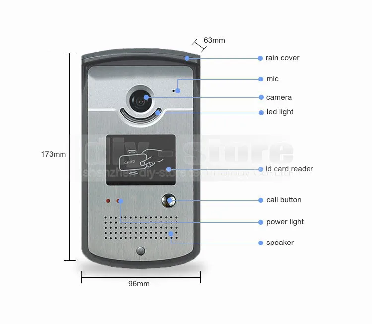 DIYSECUR 10 дюймов проводной видео телефон двери дверные звонки домашней безопасности домофон системы RFID камера светодиодный цвет ночное видение