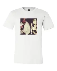 Tupac Shakur & Aaliyah Dynamic Duo фото футболка белый Пак музыка Поп хип-хоп новая мода Мужская Летняя Повседневная Рыбалка футболки