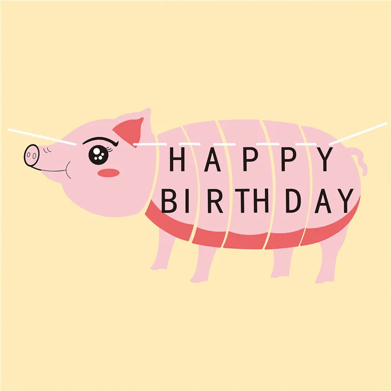 1Set Happy Birthday Decorations DIY Cute Dinosaur Safari Jungle Party Animal Banner Baby Shower Favors Kids Supplies DT17 (2)