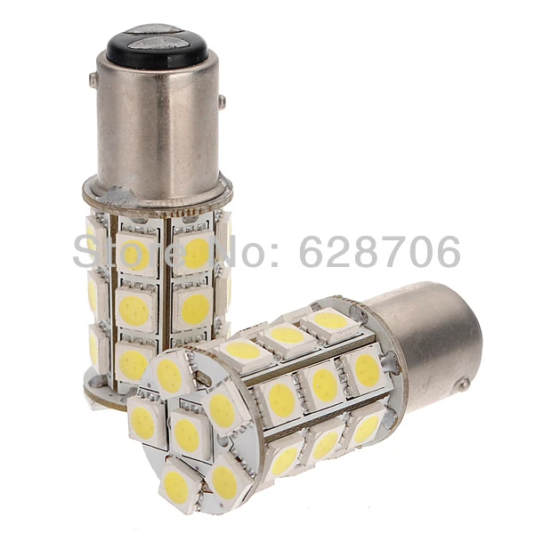 2x1157 BAY15D P21/5 Вт 5050 SMD 27 светодиодный стоп сигнал для автомобиля лампа 12 В чистый