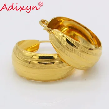 

Adixyn Big Circle India Gold Hoop Earrings for Women/Girls Gold Color Party Jewelry Drop Style Earring Gifts N06225