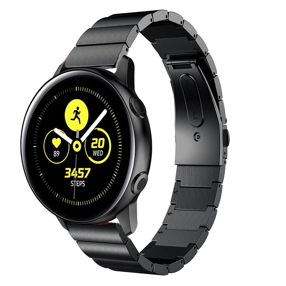 Ремешок для часов Samsung Galaxy Watch Active 1 2 браслет из нержавеющей стали цвета розового