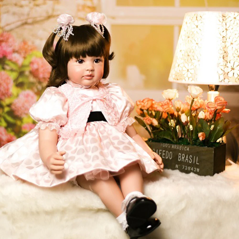 Кукла npk 58 см перерожденные куклы младенцы, 3/4 силиконовая Возрожденный ребенок Куклы Мягкие самодельные игрушки подарки розовый приятель; жилет принцессы для девочек и мальчиков G10