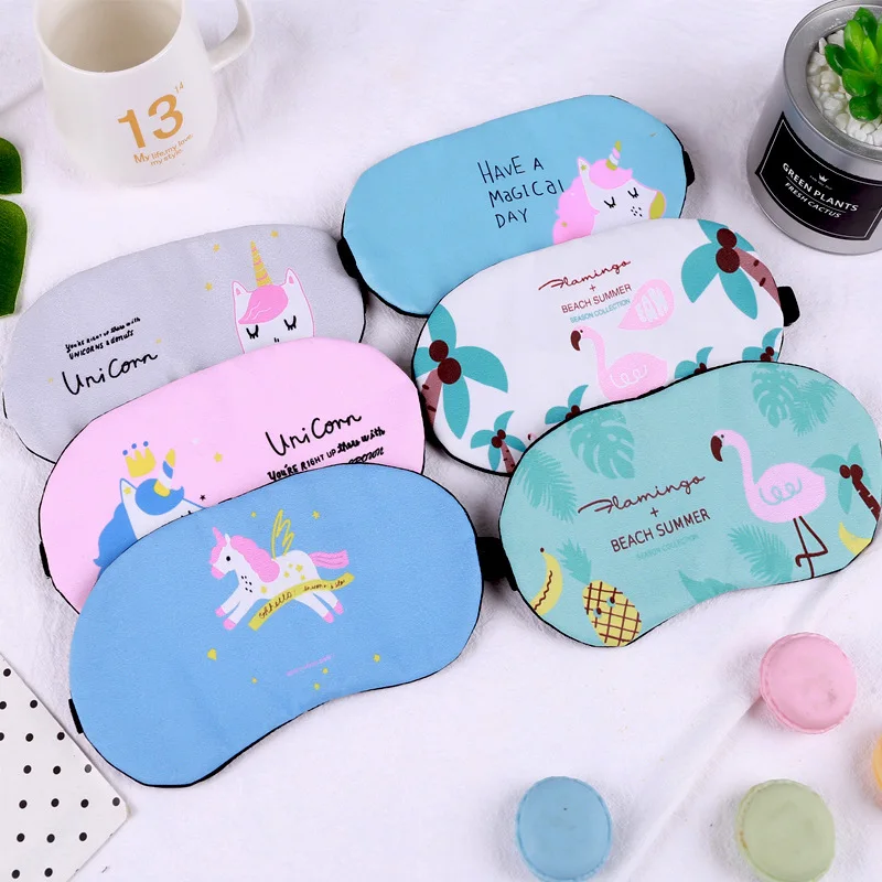 1PCS Cartoon Mayitr Unicorn Eye Mask Variety Sleep Mask Plush Eye Shade Cover Eyeshade Mask Suitable for Travel Home Plush Gift