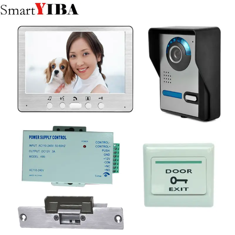#*Cheap SmartYIBA 7inch TFT LCD video intercom doorbell system monitor screen door phone+ IR night vision outdoor camera
