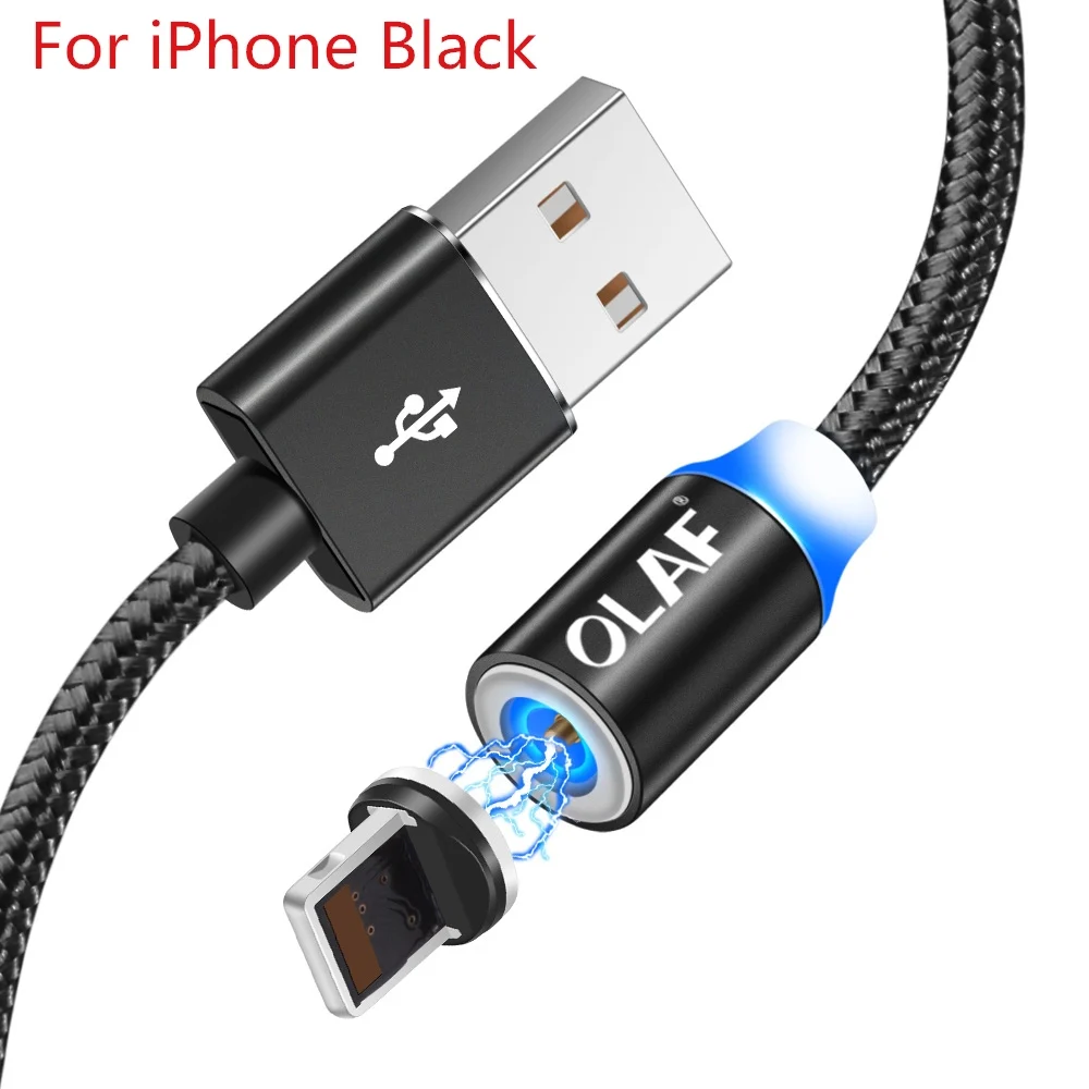 Магнитный usb-кабель Олаф для iPhone Xs, Xr, X, быстрая зарядка, Micro USB кабель, USB type-C, магнитное зарядное устройство для samsung, Xiaomi, huawei - Цвет: For ios with plug