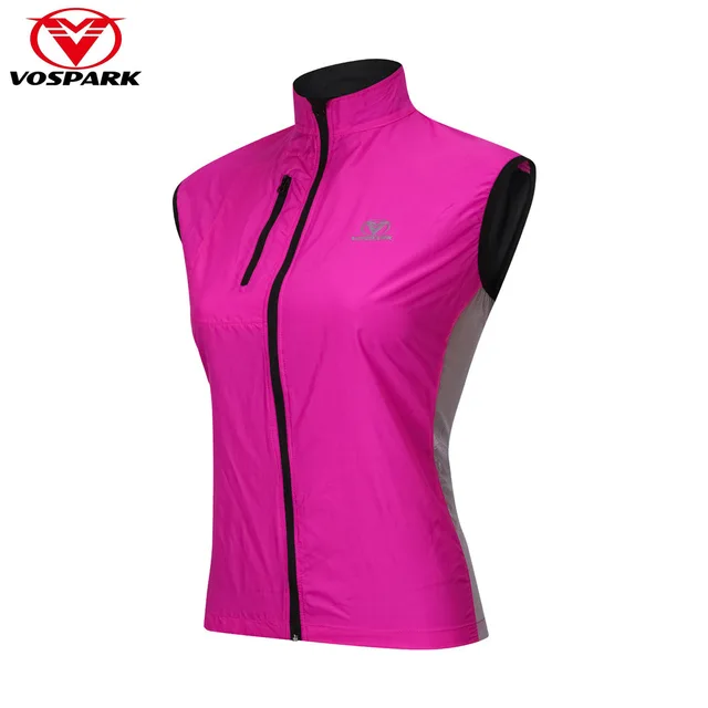 Special Offers VOSPARK Women's Cycling Vest Reflective Windproof Waterproof Running Jacket Sleeveless Bicycle Bike Outdoor Sports Clothing