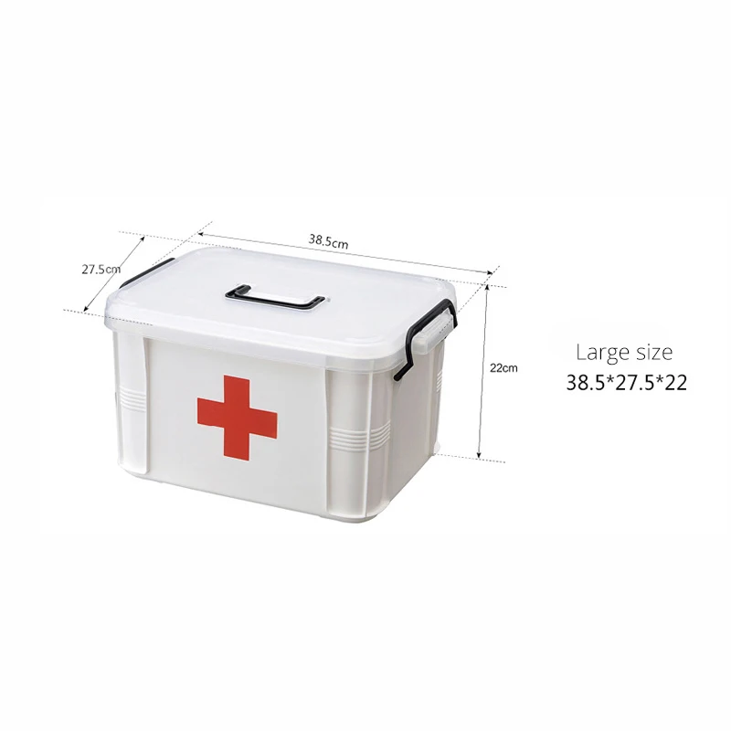 Семейный набор первой помощи, медицинская коробка, белый пластик, 2 слоя, портативный набор первой помощи для выживания на открытом воздухе, коробка для хранения лекарств, горячая распродажа