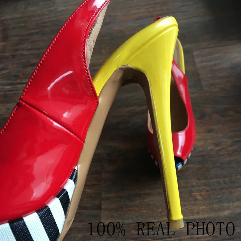 REAVE CAT/ г. Женские туфли-лодочки на очень высоком каблуке весенне-летняя обувь из лакированной кожи на платформе с открытым носком большой размер 45, 46