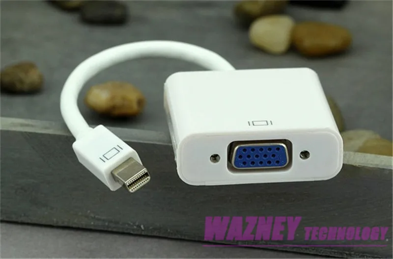 100 шт./лот* Мини DP к VGA 17 мм Мини дисплейный порт для интерфейса Thunderbolt DP к VGA конвертер кабель адаптер для Apple Macbook Mac Pro Air